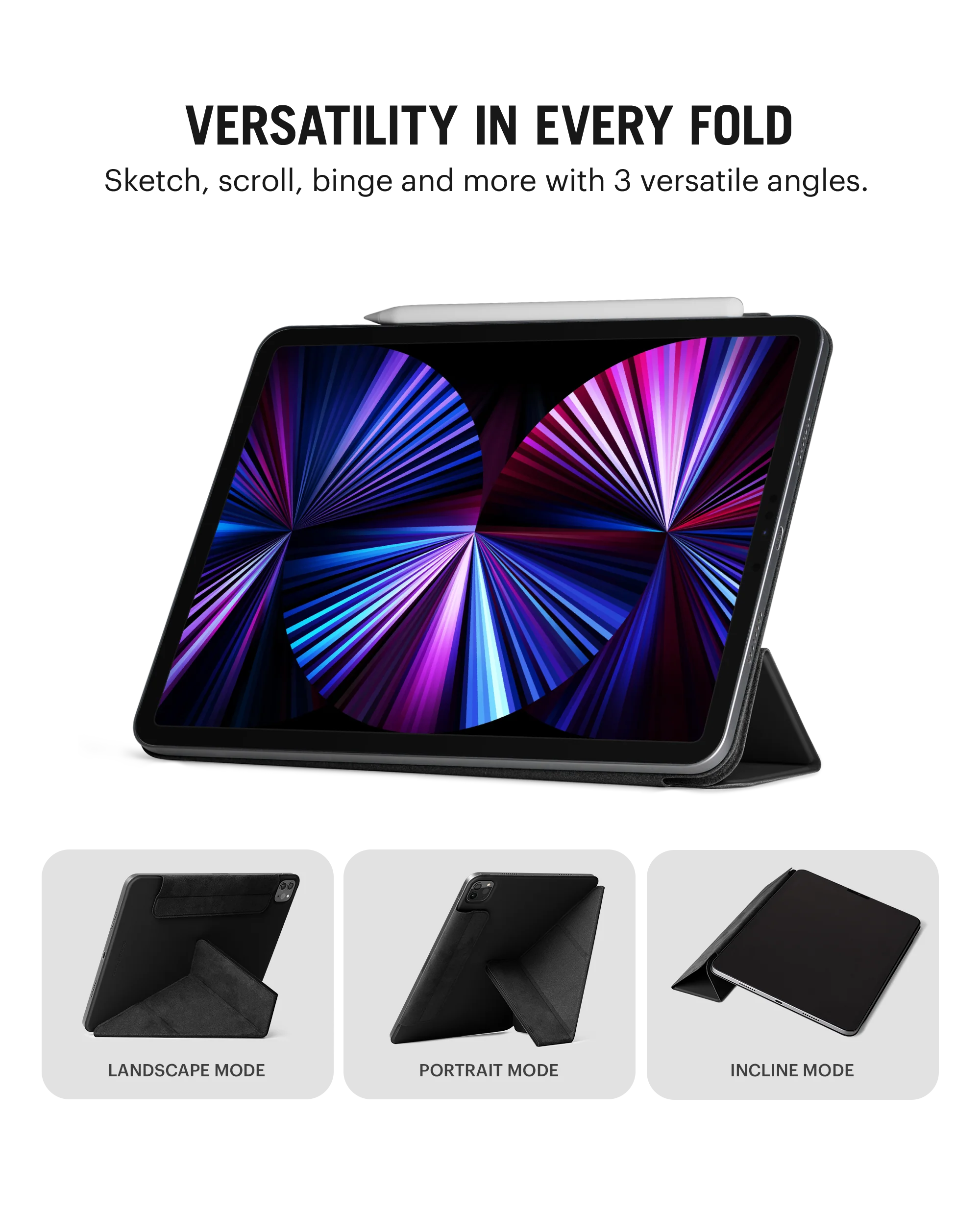 Pleat Y-Fold Magnetic iPad Case for iPad Pro 4th Gen 2022 11 Inch - Image 4