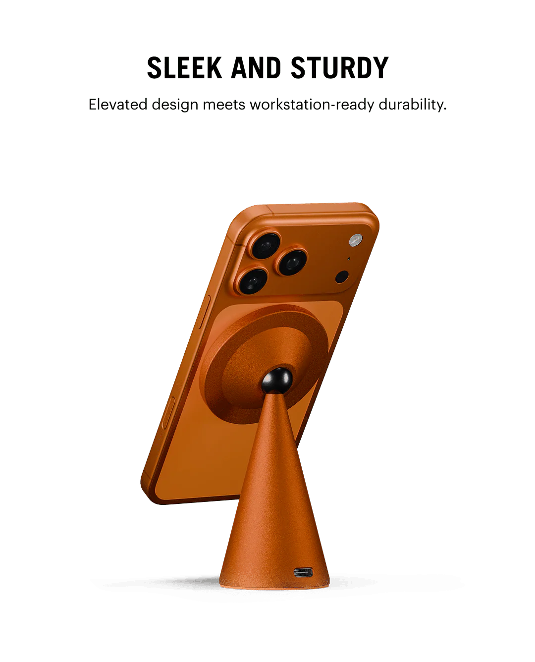 SURGE Conoid Qi2.2-Certified Magsafe-Compatible Wireless Charger - Cosmic Orange - Image 6